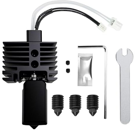 HIKUDIY Hotend, kit completo per stampante 3D Bambu Labs X1 X1C, unità hotend completamente assemblata con termistore, riscaldatore in ceramica, ugello 0,2/0,4/0,6 mm, calza in silicone, blocco
