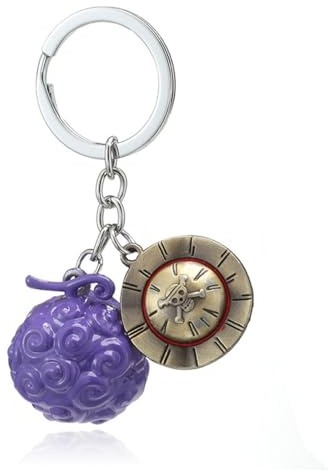 Teegxddy 1 psc Fruta del Diablo Llavero colgante de fruta del diablo Llavero Anime Llavero con colgantes Joyería Llavero de una pieza Devil Fruit Llavero de metal con colgante (A)