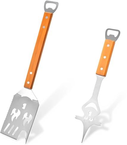 ZIJANG Ustensiles pour Barbecue, 5-en-1 Outil de Grill Multifonction avec Décapsuleur, Accessoire Barbecue Créatifs en Acier Inoxydable, avec Fourchette à Grill, pour Camping, Extérieur, Fête