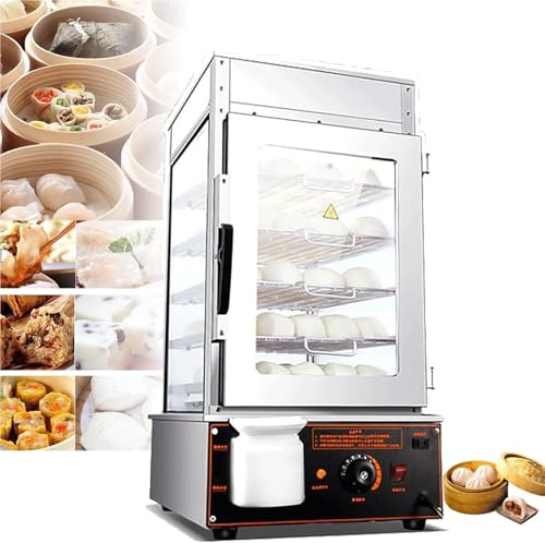 Vaporera for bollos comercial,Máquina calentadora de bollos al vapor de acero inoxidable de 5 capas,Calentador eléctrico de alimentos calientes,Rango de temperatura de 30-110 ℃,para tienda
