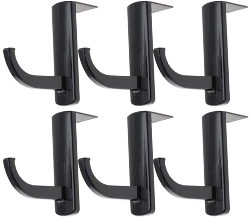 Garneck Lot de 6 Crochets pour Casque Audio Noirs, Supports pour Écouteurs Filaires Fil, Rangement Mural Pratique pour Casque de Jeu, Bureau et Salle D’étude, Fixation Stable Anti-rayures