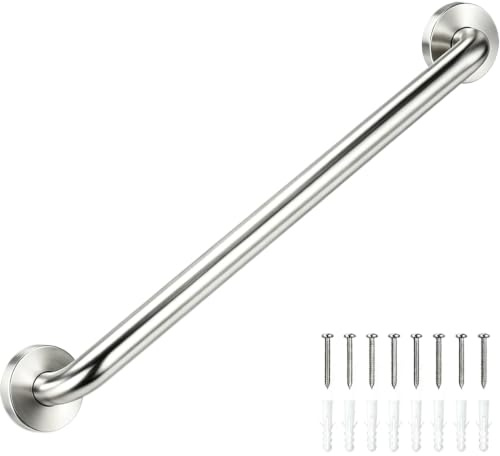 Haltegriff Dusche 60cm für Senioren, Edelstahl gebürstet Ø32mm Wandgriff