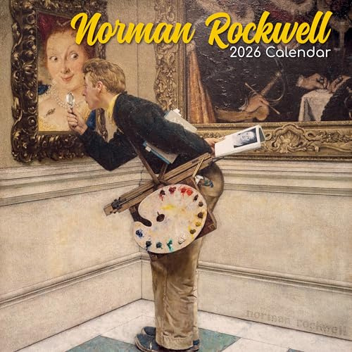 TGSC | Norman Rockwell 2026 kalender 16 månader (sept 2025-dec 2026) Familj fyrkantig väggkalender 2026 UK | Planerare med stort rutnät för hem- eller kontorsorganisation - konst 2026/2025 kalender