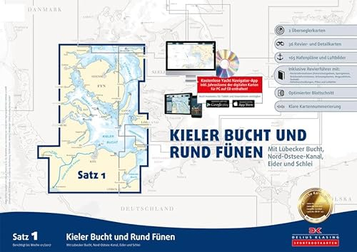 Sportbootkarten Satz 1: Kieler Bucht und Rund Fünen (Ausgabe 2017): Mit Lübecker Bucht, Nord-Ostsee-Kanal, Eider und Schlei