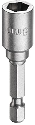 kwb 8 mm à six pans creux de la clé à douille 102708 (1/4 '' E6.3 tige hexagonale, ISO 1173, Hochweriger TQ 60 en acier)