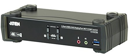 ATEN CS1922M 2-Port USB 3.0 4K DisplayPort MST KVM Switch schwarz
