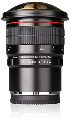 Meike 8mm f/3.5 Ultra HD lente ojo de pez para cámaras Fujifilm X, objetivo fijo sin zoom