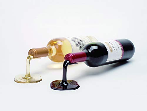 Beyond123 Flaschenhalter für verschüttete Weine, lustige und einzigartige Art, Ihren Lieblingswein zu präsentieren, Rot und Weiß, 2 Stück