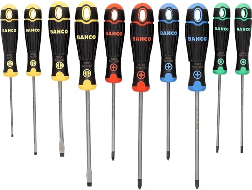 BahcoFit Coloured Handle Screwdriver Set, 10 Piece