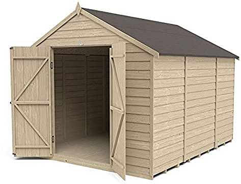 Forest Garden 4LIFE Apex Shed 8x10 | Double Door | No Window|25 Year Anti-Rot Guarantee