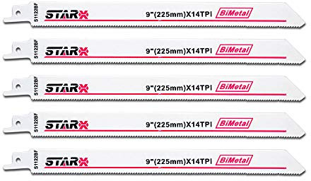 （5 Stück）Säbelsägeblätter für Heavy-Metal Schneiden S1122BF 225mm 14TPI Bi-Metall Flexibel für Metall