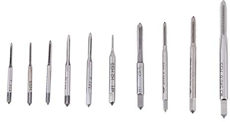 Juego de mazorro, M2, 10Pcs Mini M1 a M3.5 Macho de rosca de mano, Juego de micro roscas métricas de acero de alta velocidad