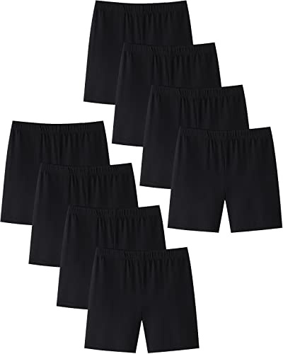 Adorel Girls Shorts Cycling Sports Dance Under Dress Modesty Gym Pants Pack of 8 Black 9-10 Years (Manufacturer Size: 150)