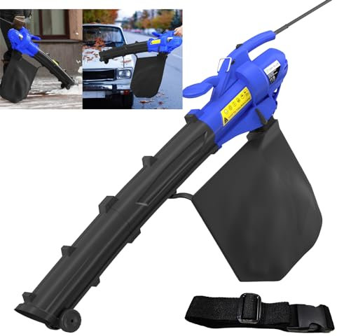Leaf Blower Dust Vacuum Garden Shredder - Quiet, Lightweight, Portable - Clear Leaves from Garden, Driveway, Patio - 10:1 Shredding Ratio, Automatic Mulching Compacts Leaves in 30L Bag