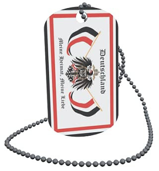 U24 Dog Tag Erkennungsmarke ID Tag an Kette Deutschland Meine Heimat m. Liebe Alu 30 x 50 mm