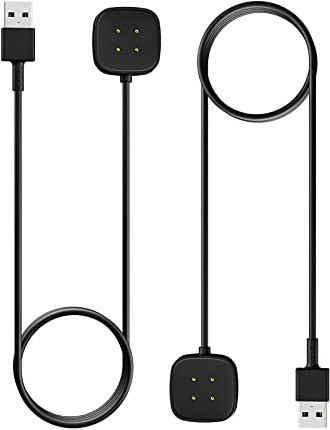 MoKo USB-A Ladegerät Kompatibel mit Fitbit Versa 4/Versa 3/Sense 2/Sense | mit 1-m-Ladekabel, Tragbares Design, Magnetische Ladestation