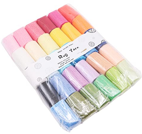 VOANZO Knüpfgarn, 30 Farben: vorgeschnittene, sortierte bunte Garnbündel für Handarbeit, Handwerk, Nähen, Stricken