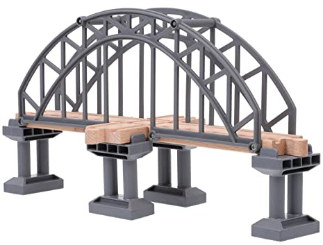NUOBESTY Train Track Bridge Toy Accessory Plastic Wooden Train Bridge for Kids Track Accessories Railway Toy for Creative Layouts Play Figures Buildings & Scenery Rails