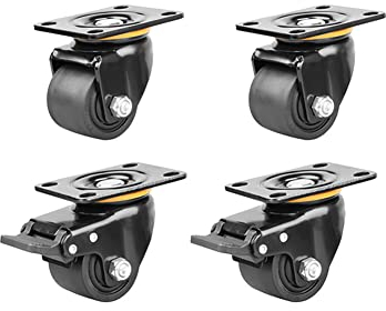 Industrielle Schwerlast-Rollen 2 Zoll 2,5 Zoll 3 Zoll Universal Schwenkbar Lenkrollen Transport-Rollen Mit Bremse Doppelt Gelagert Nylon-Räder Rollen Für Maschinen Und Geräte Kapazität 1200-1800KG