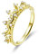 Eleganter Kronenring Aus 925er Sterlingsilber Mit CZ-Steinen – Langlebiges Und Stilvolles Design for Frauen, Aufwendige Goldene Kronenfassung, Erhältlich In Den Größen 6–8 (Size : 7)