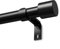 Schwarz Gardinenstange 76-152 cm, 25mm Vorhangstange Ausziehbar Curtain Rod Gardinenstangen für Fenster Outdoor (Schwarz Matt, 76 to 152 cm)