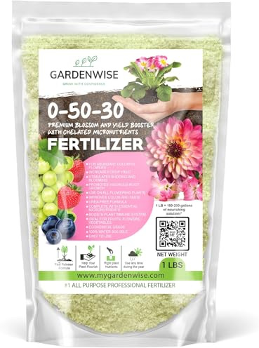 GARDENWISE 0-50-30 Universal Premium Bud and Bloom Booster Increases Flowering & Yield, for Use in Soil and Hydroponics, Super Concentrated Flower Fuel (1 LBS)