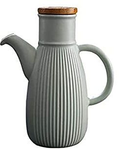 JTBDWOSK Ölflasche Vintage Öl Flasche Keramik Öl & Essig Spender, Ölflasche Küche Ölbehälter, Auslaufsicher Ausgießer Staubdicht, Sauce Cruet,Grün,750ML