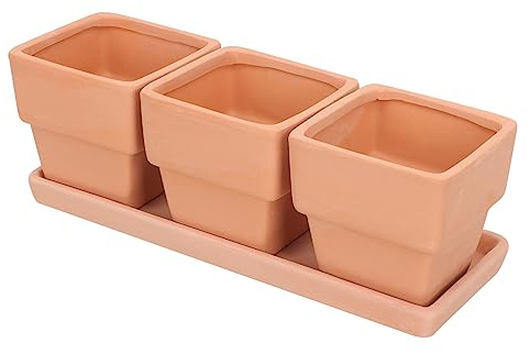Toddmomy 1satz Blumentopf Drainage Quadratischer Roter -blumentopf Für Drinnen Und Draußen Für Sukkulenten Und Orchideen Mit Untersetzer Wasseraufnahme