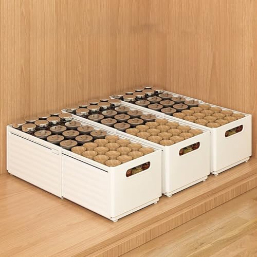Teleskopschublade, 3 Stück Ausziehbare Schublade Küche, Küchenschrank Ausziehbare Schublade aus Kunststoff, Slide Out Drawer Cabinet Organizer Küche, Küchenschrank Auszug, Küchenschublade, groß