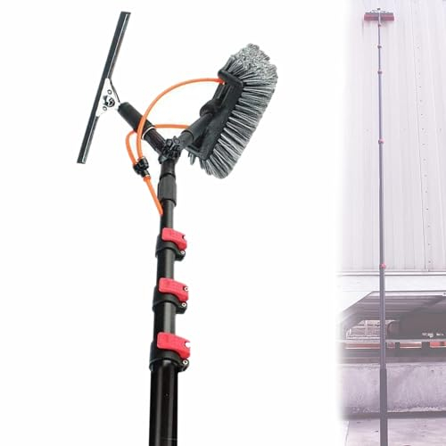ROGHA Teleskopstange wasserführend 3.6M-12M, mit Bürste, Photovoltaikreinigung Solarreinigung Fassadenreinigung Fensterreinigung Wintergartenreinigung,18FT/5.4M