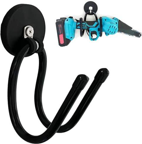 AUXPhome Heavy Duty Garage Storage Magnetic Hooks, Garden Power Tool Holder Organizer Hangers for Chainsaw, Powerful Cruise Garage Workshop Tool Box Magnet Organize Hangers for Tools