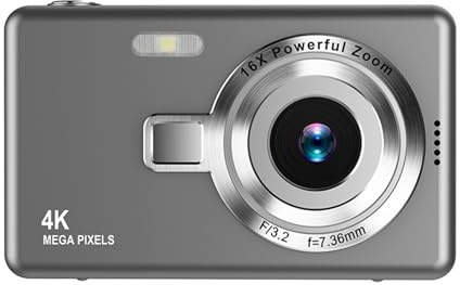 Cámara digital de vlogging mini cámaras para fotografía con 48 MP | Pantalla LCD de 2.4 pulgadas, zoom digital 4X 1080P, cámara compacta, cámara de video, cosas geniales para viajes