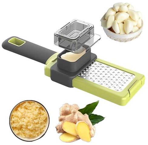 Qaestuan Knoblauchpresse Wippe, Edelstahl Knoblauchwippe, Knoblauchmühle Küchenhilfe, Knoblauch Presse für Knoblauch & Ingwer (Kein Schälen Notwendig), Leicht zu Reinigende Garlic Press
