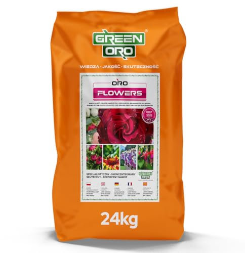 GREEN ORO ORO FLOWERS 24KG – Engrais à libération prolongée pour les rosiers et les fleurs de massifs, engrais spécial