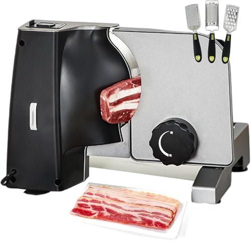 DMBBSAPBSH Manual Meat Slicer, Electric Food Slicer, Stainless Steel Meat Slicer W/Adjustable Thickness - Electric Deli Food Slicer For Commercial Cutting Meat