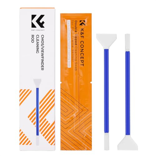 K&F CONCEPT Sensor-Reinigungsset für Vollformat, 5 Stück, Blau | 24mm Mikrofaser-Swabs für Vollformat-Kameras, DSLR, Objektive & Filter, Einzeln Vakuumverpackt, MA01
