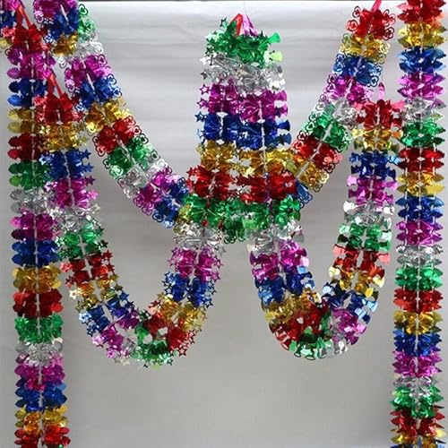 Yulun0328 Pack of 4 8.3ft Christmas Garland Foil Hanging Decorations - Garland Decorations Christmas, Xmas Ceiling Decorations for Holiday, Party, Wedding (Indoor & Outdoor Decoration)