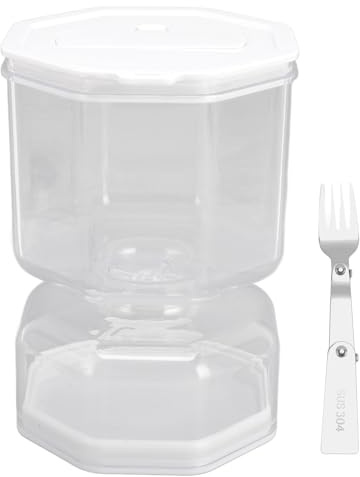 Pilipane Purnle and Olive Hourglass Jar innovador recipiente de almacenamiento de cocina de plástico para fugas para encurtidos kimchi y aceitunas con rotura de colador incluido (-3118240235612)