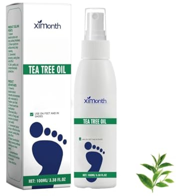 Ximonth Spray per Piedi con Olio di Tea Tree, Deodorante e Idratante, 100 ml