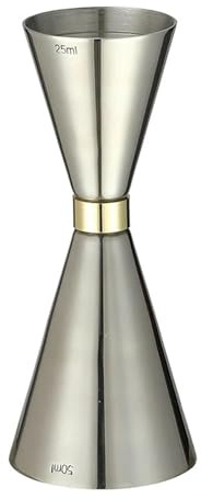 Dosatore Cocktail Doppio cocktail Jigger Bar Cocktail Dosatore Liquore Misurino Martini Barra degli strumenti for misurare(Ring Silver 25 50ml)