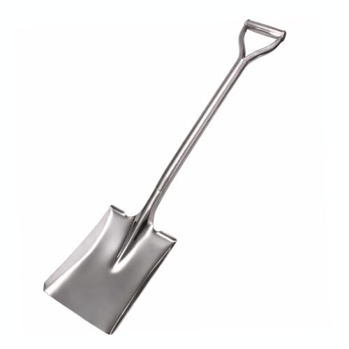 Pala da Giardino in Acciaio Inox 100 cm – Vanga Professionale Pesante 5 kg – Pala per Orto, Scavo, Trapianto e Agricoltura – Impugnatura Ergonomica a D