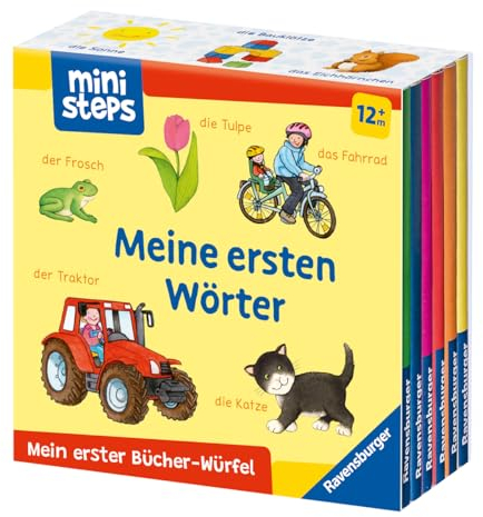 ministeps: Mein erster Bücher-Würfel: Meine ersten Wörter - Bücher-Set: 6 Kinderbücher ab 1 Jahr