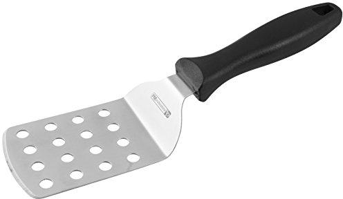 FMprofessional Kuchenpalette CHEF, Winkelpalette mit Funktionsteil aus Edelstahl, Tortenheber zum sicheren Anheben von Tortenböden (Farbe: Silber/Schwarz), Menge: 1 Stück