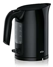 Braun WK 3000 BK Wasserkocher | Füllmenge 1,0 l | 2.200 Watt | Schnellkochsystem | Herausnehmbarer Anti-Kalk-Filter | Große Wasserstandsanzeige | BPA Frei | Schwarz