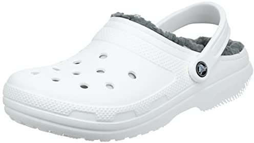 Crocs Unisex Erwachsene Classic Lined Clog Clog, White/Grey, 42/43 EU