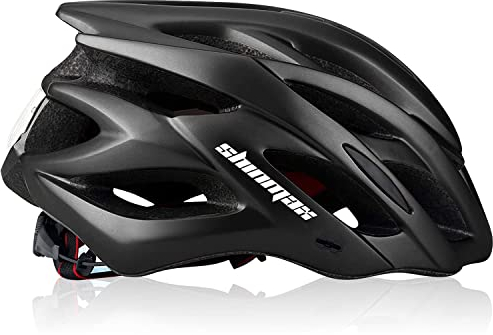 Shinmax Fahrradhelm Herren Damen Fahrradhelm mit Licht Fahrrad Helm mit Visier Helm Fahrrad Superleicht Einstellbare MTB Erwachsenen mit Aufbewahrungstasche (Schwarz)
