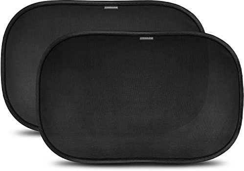 CARAMAZ Sonnenschutz Auto Baby mit UV Schutz, Reach Zertifiziert - Opti-Dark - GSM100+ inkl. Saugnapf - Verdunklung 51x31cm, 2 Stück