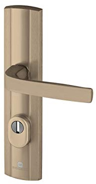 Bricard 9910191 Ensemble de Poignées Blindées sur Plaque EXPRESSION Béquille + Béquille pour Porte d’entrée (pour Cylindre Européen), coloris Ambre