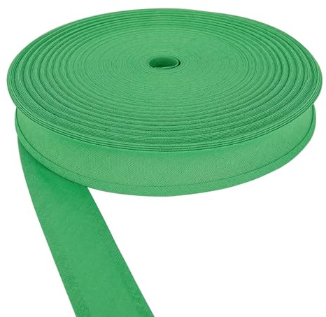 DFL 100% Cotton Bias Binding Tape – 100% Cotton Sewing Trim in 30 Vibrant Colours- Tape for Quilting, Dressmaking & Craft Projects (Grass Green,1 Inch (25mm) Widen 50 Meter Roll)