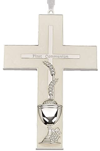 Roman 19948 Kreuz mit Weizen und Kelch, Wandkreuz 17,8 cm hoch